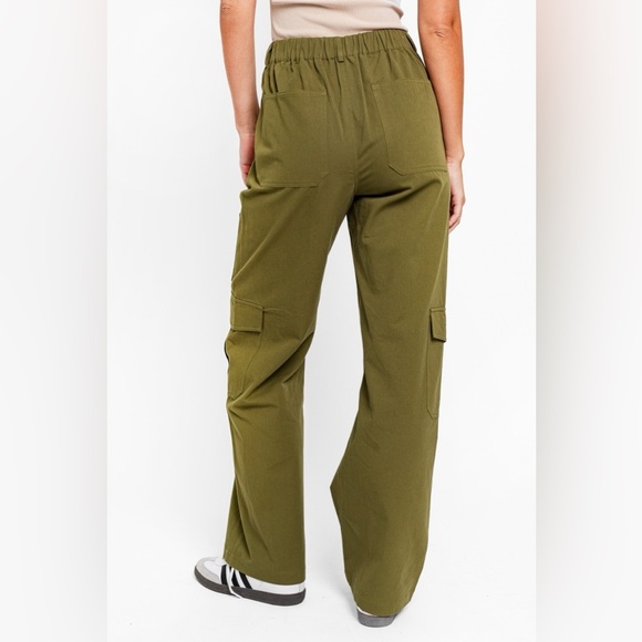 Tasha Apparel High Waisted Wide Leg Cargo Pants with Pockets - Picture 9 of 10